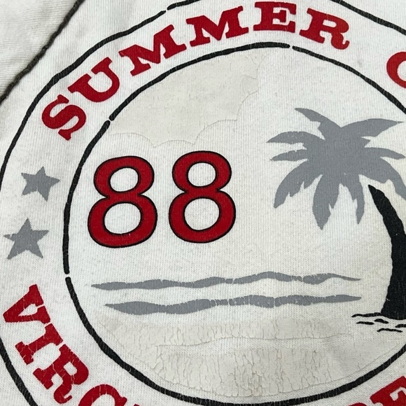 Vintage Virginia Beach Summer Virginia 1980s Hoodie Jumper Sweatshirt - Picture 6 of 8